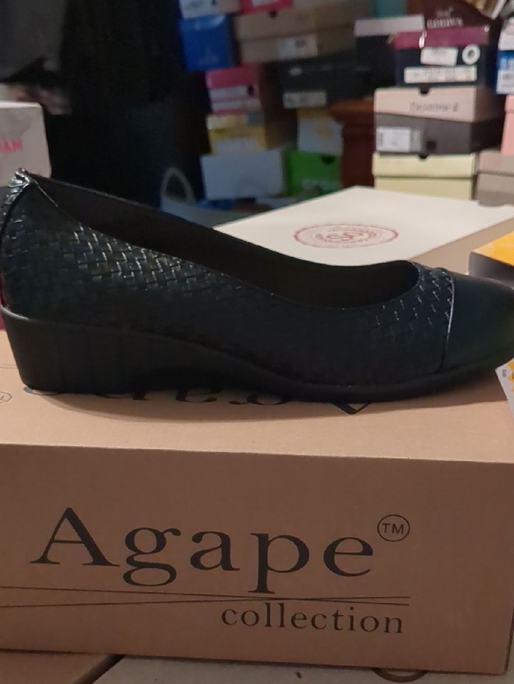 Black Woven Slip-On Ballet Flat